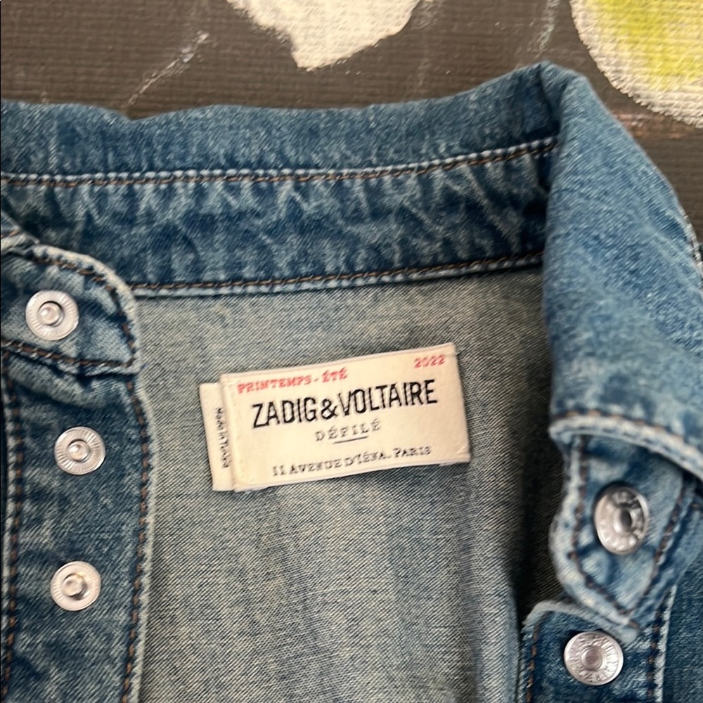 Zadig & Voltaire Thelmus Denim Shirt  NWOT - Picture 6 of 7